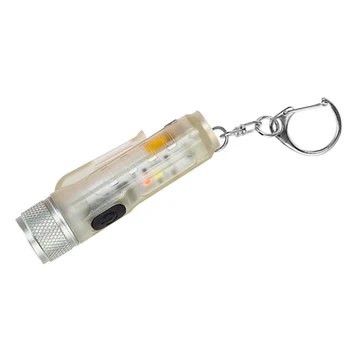 Мини-фонарик с пряжкой Светодиодный фонарик USB Перезаряжаемый брелок Карманный светильник Водонепроницаемый светильник для наружного матового освещения