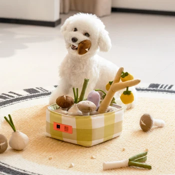 Набор Игрушек Mewoofun Snuffle в форме Овоща, Интерактивная Игрушка-Головоломка с Собакой и Лакомством для Обогащения Кошек и Кинологов, Мультистильные Игрушки