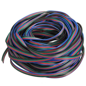 4x4контактный удлинитель провода Кабель Шнур для светодиодной ленты RGB 3528 5050 Разъем Цветной 5 м