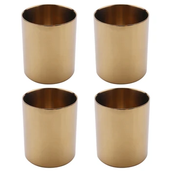 4X золотая ваза для цветов, держатель для ручек, настольный контейнер для хранения для домашнего офиса- цилиндр