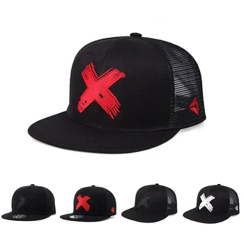 Спортивная сетчатая бейсболка на открытом воздухе X Letter Snapback Hat Унисекс Дышащие Кепки Хип-хоп Шляпы