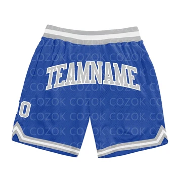 Изготовленные на заказ баскетбольные шорты Royal blue gary Authentic с 3D принтом, мужские шорты Your Name Mumber, быстросохнущие пляжные шорты