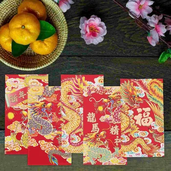 Красные конверты в год дракона Хунбао, красные конверты в китайском стиле, новогодние денежные пакеты, счастливые денежные мешки (смешанный стиль)