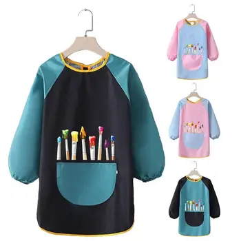 Детский фартук с карманом Модный детский халат для рисования Ремесло Незаменимый стираемый фартук для рисования письма