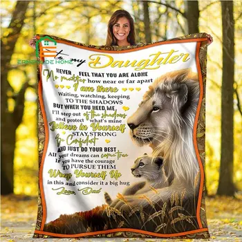 Одеяло с письмом дочери От папы моей дочери Внутри этого одеяла - частичка моего сердца Одеяло Lion Premium 5 размеров