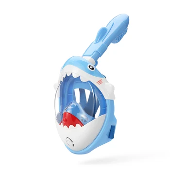 Летняя маска для подводного плавания Blue Shark Little Boy с маской для подводного плавания, не протекает, большие плавательные очки с защитой от удушья, помощник по обучению плаванию