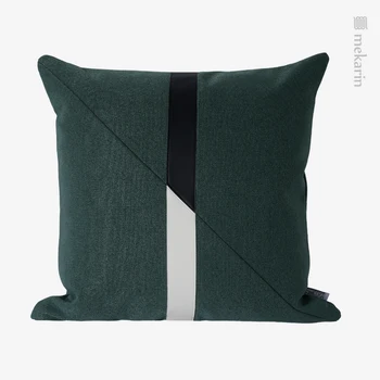 Светло-роскошная серая и зеленая двухцветная подушка для дивана для отдыха model room pillow
