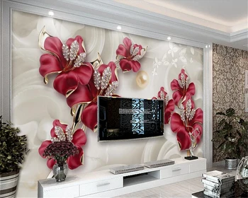 beibehang Заказные обои большого размера papel de parede, домашняя орхидея, изысканные трехмерные украшения, цветок, фон для телевизора, стена