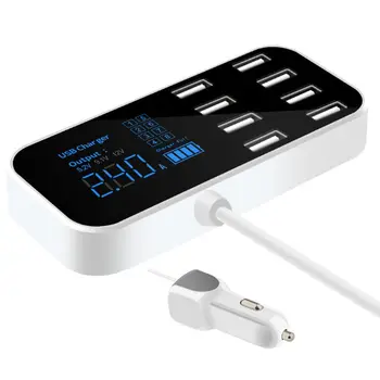 8 портов USB для быстрой зарядки автомобильного телефона 12V с несколькими USB-разъемами LED