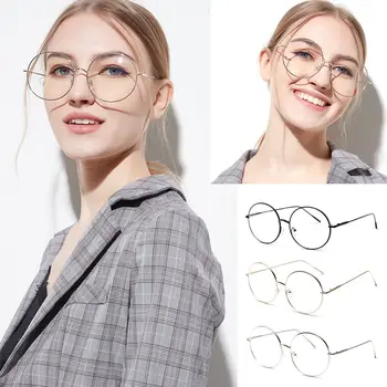 Винтажные очки Vision Care в металлической оправе большого размера, оптические очки, круглые очки