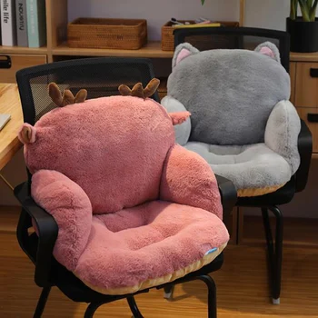 Кроличья бархатистая подушка офисная поясная подушка для спинки одного стула диванная подушка поясничная подушка для сиденья