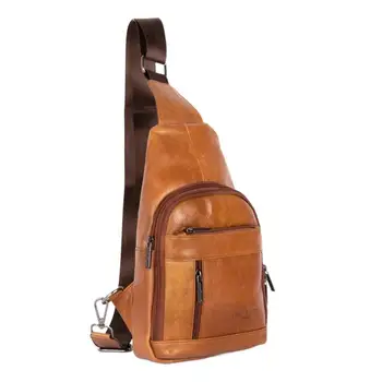 Новая мужская нагрудная сумка из натуральной кожи, винтажная сумка через плечо из воловьей кожи, мужская сумка-мессенджер большой емкости, повседневная сумка-слинг