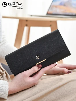 Оригинальный Goldlion Роскошный дизайнерский кожаный длинный клатч 2023 новый кошелек для монет женская сумка для мобильного телефона с несколькими картами из натуральной кожи
