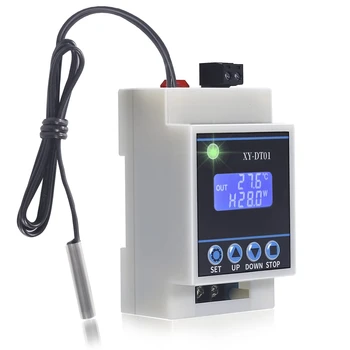Цифровой регулятор температуры XY-DT01 -40-110 ° C Цифровой микроцифровой термостат с ЖК-дисплеем и водонепроницаемым датчиком