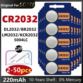 Оригинал для Sony 2-50шт CR2032 CR2032 Кнопочный Аккумулятор cr 2032 Для Часов Игрушки Пульт Дистанционного Управления Компьютерный Калькулятор Управление