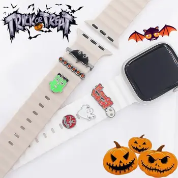 Металлическое кольцо для украшения ремешка Apple Watch, брелки для умных часов на Хэллоуин, украшение для iWatch на Хэллоуин
