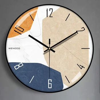 12-дюймовые креативные бесшумные настенные часы для гостиной, не тикающие Современные кварцевые часы на батарейках для домашнего школьного декора в спальне