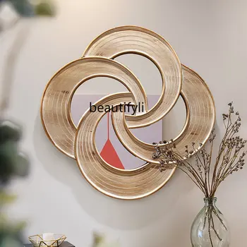 yj Винтажное Бревенчатое Декоративное зеркало Креативное украшение стен в прихожей в японском стиле