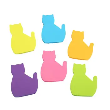 Стикеры для скрапбукинга, 6 шт., очаровательные стикеры в форме кошки с сильной самоклеящейся липкостью, яркие цвета для блокнота