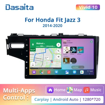 Dasaita Vivid Для Honda Fit Jazz 3 2014 2015 2016 2017 2018 2019 2020 Автомобильный стерео Android Carplay Auto 1280*720