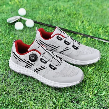 Мужская обувь для гольфа, обувь с быстрой шнуровкой на пуговицах, уличные кроссовки, модная спортивная обувь для гольфа, водонепроницаемые противоскользящие кроссовки для гольфа