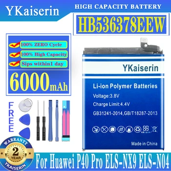 YKaiserin HB536378EEW HB525777EEW Аккумулятор для Huawei P40 Pro P40Pro ELS-NX9 ELS-N04 Batteria + Трек-код, Бесплатные инструменты