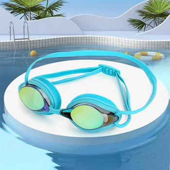 Профессиональные взрослые Мужские Женские очки для плавания с защитой от запотевания, Водонепроницаемые Регулируемые Силиконовые Очки для плавания для гонок