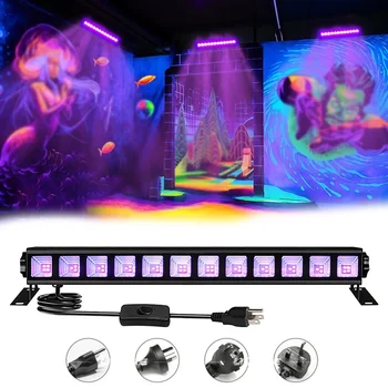 40 Вт УФ-Черный Свет 395нм Blacklight bar Halloween Флуоресцентные Огни DJ Disco Party Освещают площадь 20x20 футов