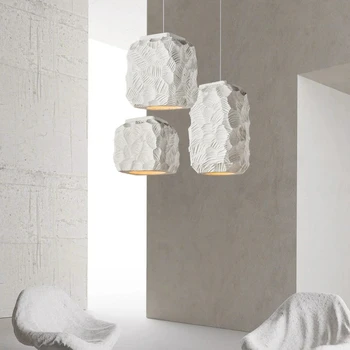 Современный минималистичный Белый Подвесной светильник из полистирола высокой плотности LED E27 для гостиной