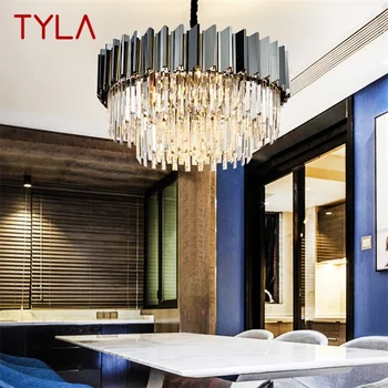 Подвесной светильник TYLA, постмодернистская светодиодная лампа с двойным кристаллом, Роскошный Светильник для домашней столовой, гостиной