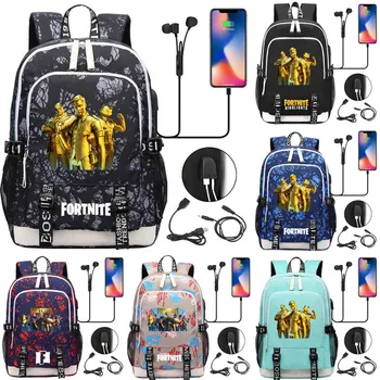 Тематический рюкзак Malcore Fortnite Battle Royale с USB-зарядкой, отделение для канцелярских принадлежностей для студентов, фигурки аниме Mochila