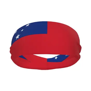 Спортивная повязка на голову Портативная лента для волос Флаг Самоа Повязка на голову Бандаж для Велоспорта Бега упражнений Спортивная повязка