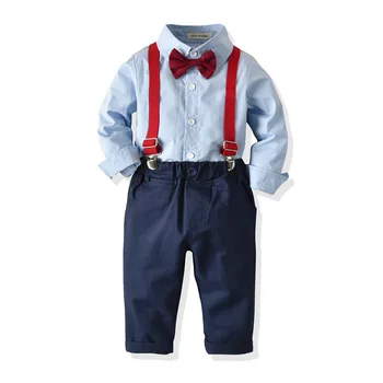 Детский весенне-осенний костюм Оптом Платье Рубашка с длинным рукавом Ремень гусеничный Детская одежда Цельный Дропшиппинг