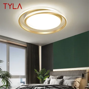 Потолочный светильник TYLA в скандинавском стиле, современная золотая круглая лампа, простые светильники, декоративные элементы для гостиной, спальни