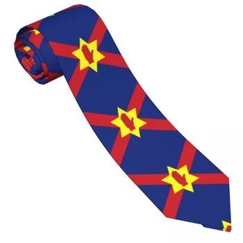 Повседневный узкий галстук с изображением флага страны Ольстер в виде наконечника стрелы, тонкий галстук для мужчин, мужские аксессуары, простота для вечернего официального галстука