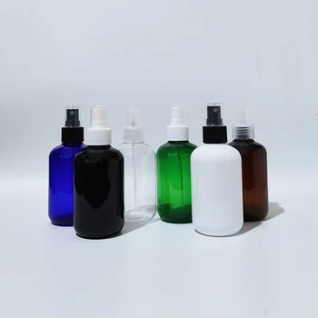 30шт Пустых круглых пластиковых бутылок объемом 200 мл С распылительным насосом, ПЭТ-флаконы для парфюмерии и косметики объемом 200 куб. см, дорожная упаковка для ухода за кожей