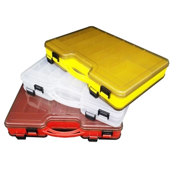 Двусторонняя коробка для рыболовных снастей со съемными перегородками, ящик для хранения рыболовных приманок, футляр для рыболовных инструментов, контейнер для приманок