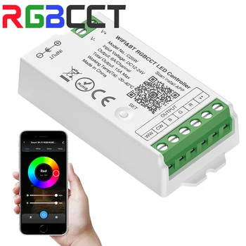 DC12V 24V Tuya WiFi Alexa Google Home Bluetooth Voice Smart LED Контроллер CCT RGB RGBW Диммер Светодиодная Лента IOS Android 2.4 G
