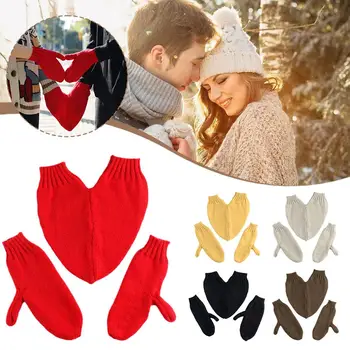 Зимние Вязаные перчатки Love с ручным дизайном, велосипедные перчатки, пара Перчаток, теплые перчатки для катания на лыжах, Утепленные Fing Y8I1