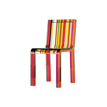 Акриловый Радужный Обеденный стул Кофейня Магазин одежды Современный Простой стул ручной работы