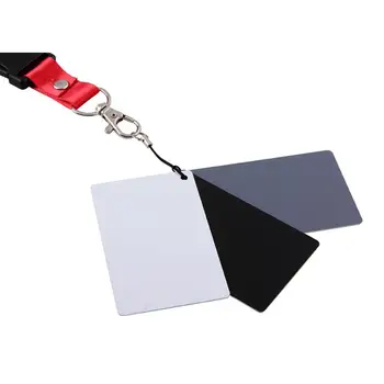 3 В 1 Бело-черно-серые балансовые карты Маленькая серая карточка 18 градусов с шейным ремешком Аксессуары для фотосъемки