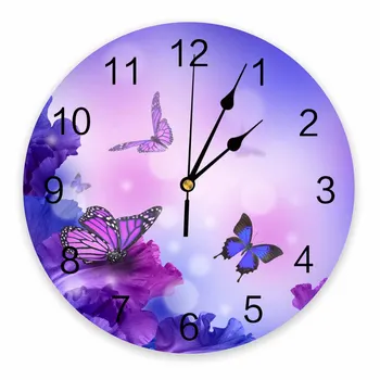 Фантазия Бабочка Животное Цветок Декоративные Круглые Настенные Часы Индивидуальный Дизайн Не Тикающие Бесшумные Спальни Большие Настенные Часы