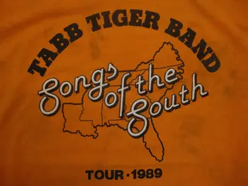 Винтаж 80-х, турне группы Tabb Tiger Songs Of The South 1989, Оранжевая футболка, Размер M