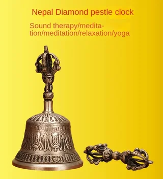 Большой латунный колокольчик для медитации, Непальский Тибетский колокольчик ручной работы, буддийская тарелка для медитации, звук, исцеляющий Колокольчики для йоги, подарок