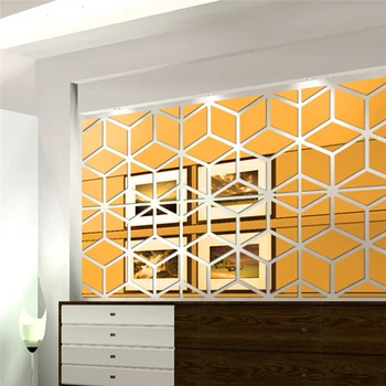 3D Геометрические треугольные зеркальные наклейки на стену, скандинавская акриловая зеркальная наклейка, Съемная фреска для декора стен домашней комнаты своими руками