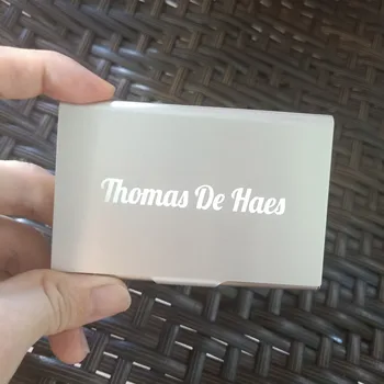 Персонализированный подарок для босса, держатель для визитных карточек из нержавеющей стали, изготовленный на заказ с логотипом вашей компании и информацией