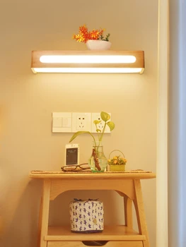 Современный креативный настенный светильник из массива дерева, прикроватный кабинет, Гостиная, Обеденный стол, Зеркало, шкаф для спальни в скандинавском стиле, Декоративный настенный светильник