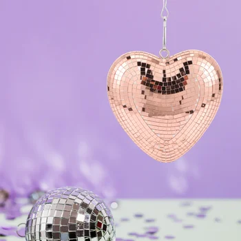Стеклянное украшение в виде сердца в стиле диско для вечеринки (розовое золото) Необычные свадебные подарки Украшения