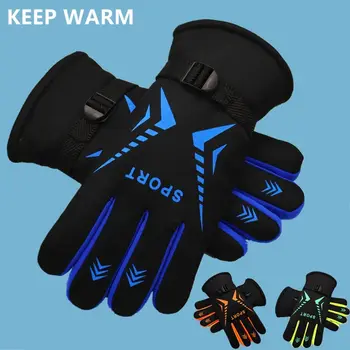 Плюшевые Велосипедные перчатки Модные Зимние Теплые Термальные Уличные перчатки Дышащие Ветрозащитные Походные Перчатки