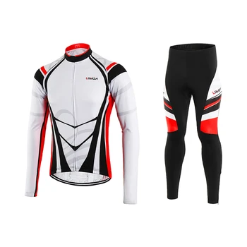 Мужской зимний комплект одежды для велоспорта из термо-флиса Lixada, Ветрозащитная куртка из джерси для велоспорта с длинным рукавом и брюки с 3D подкладкой